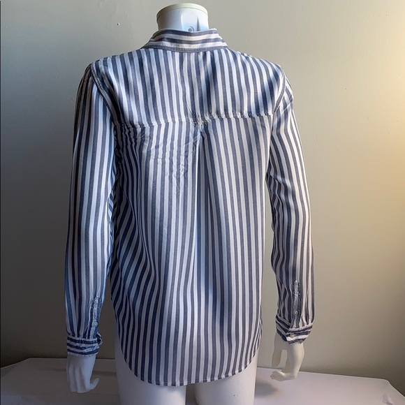 Embroidered American Eagle Striped Blue Shirt S - Picture 5 of 10